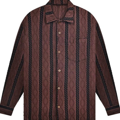 Striped Long-Sleeve Casual Shirt