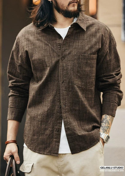 カジュアルバンブーコットンシャツ