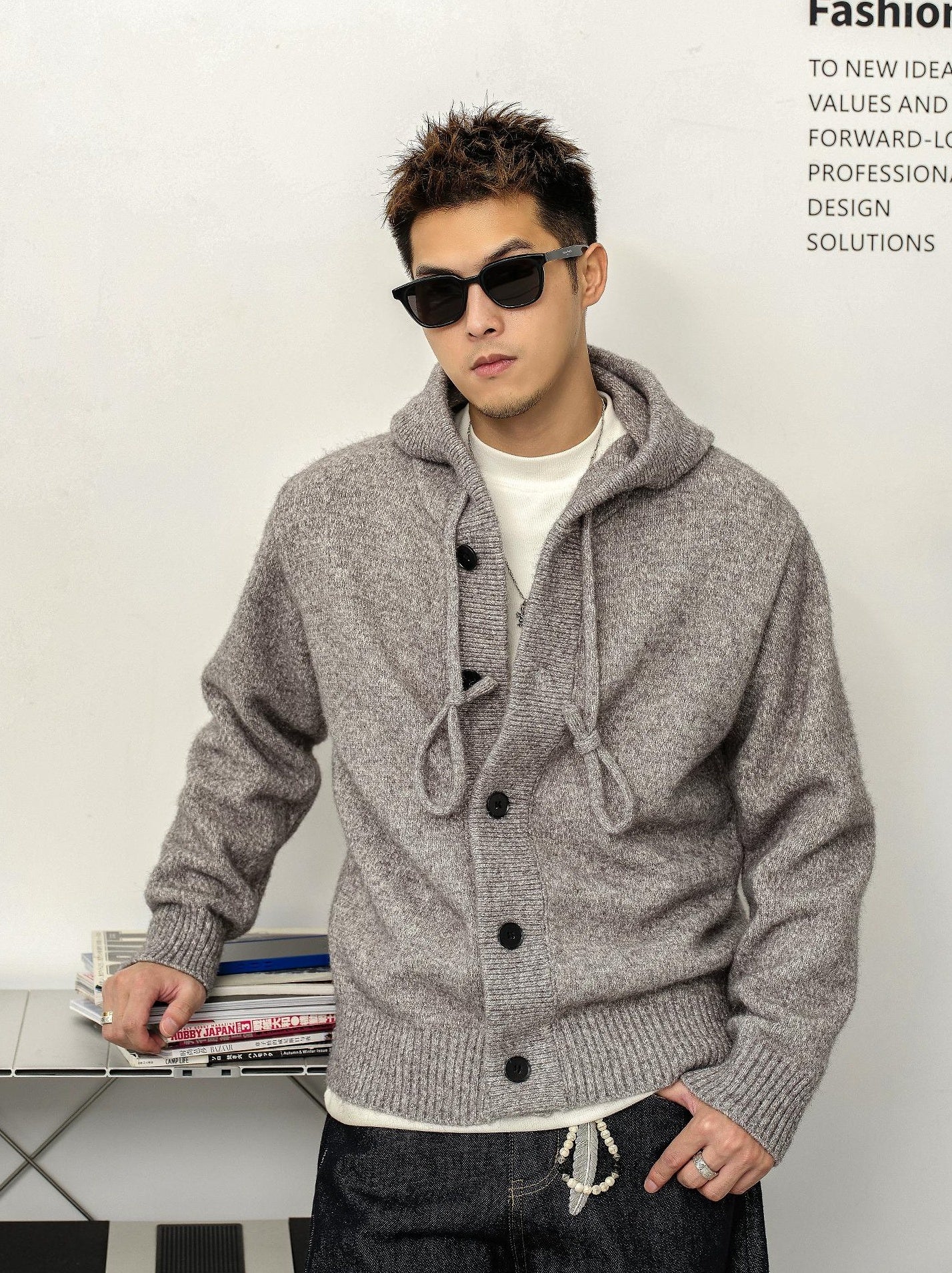 Retro Casual Hooded Cardigan