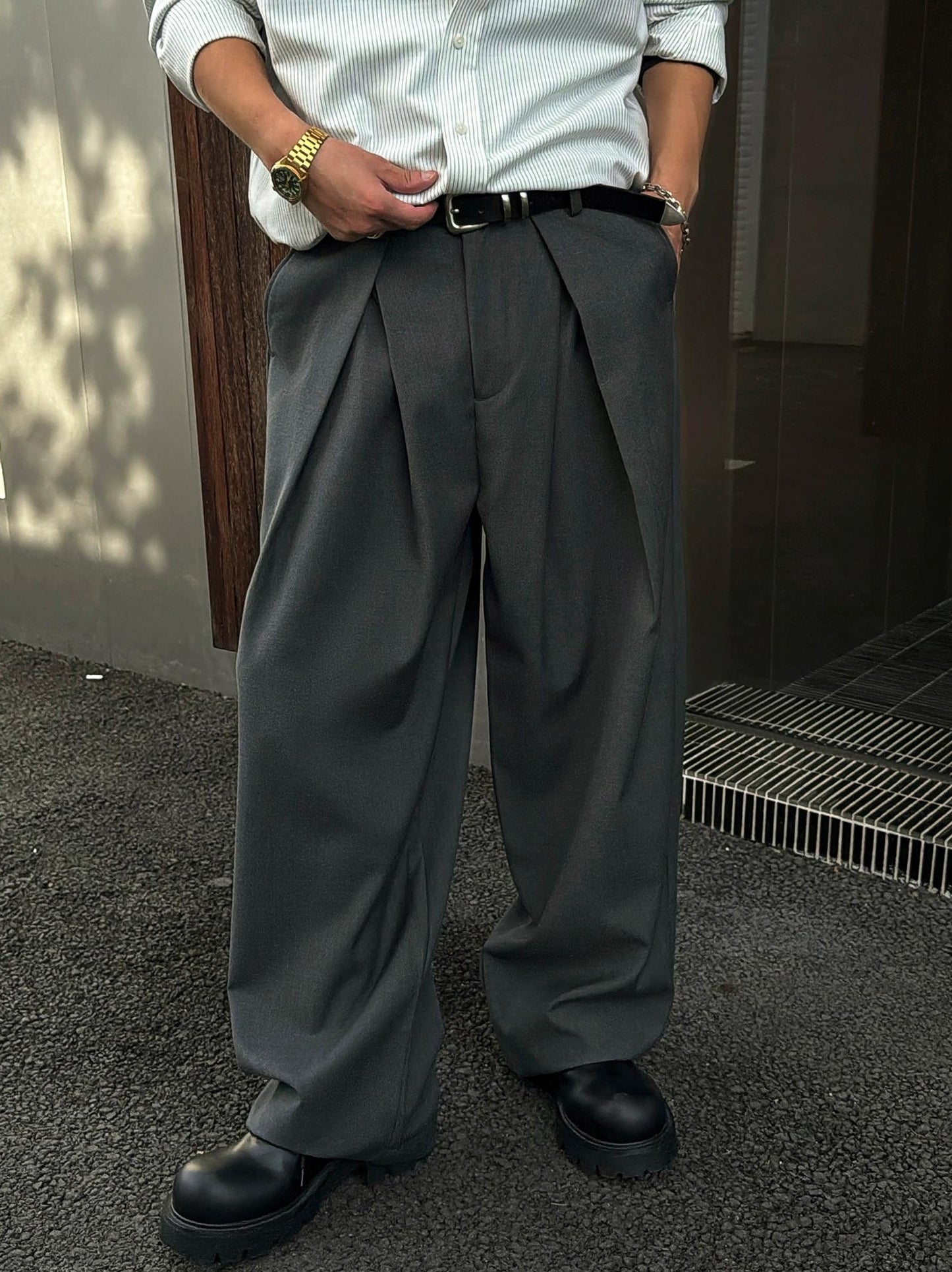 ドレープカジュアルスーツパンツ