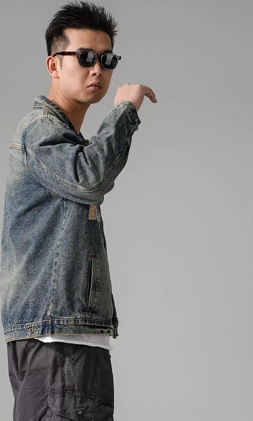 ヘビー刺繍デニムジャケット