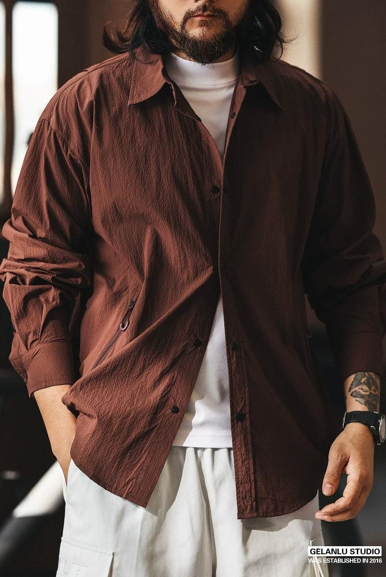 モアレシルクシャツジャケット