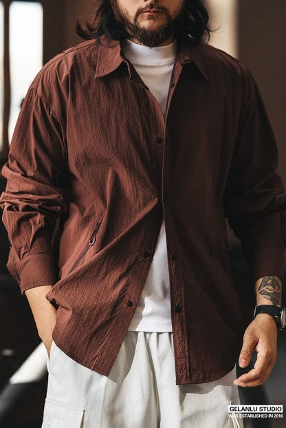 モアレシルクシャツジャケット