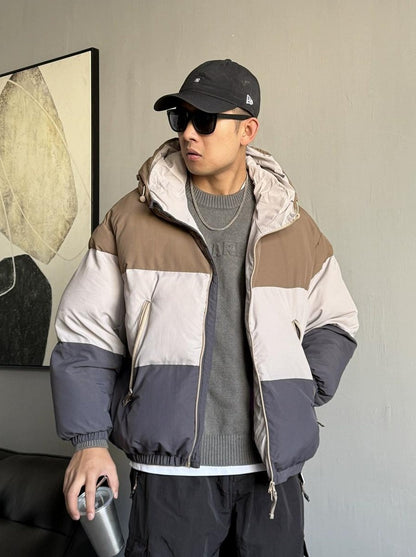 Bold Color Block Hoodie Jacket