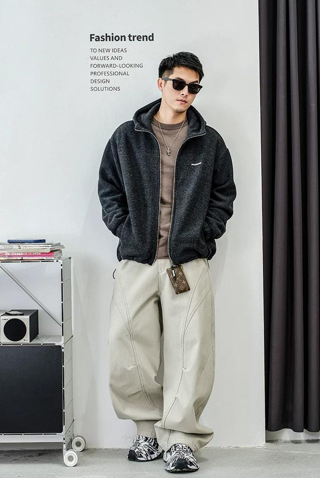 コージー フーデッド カーディガン ジャケット