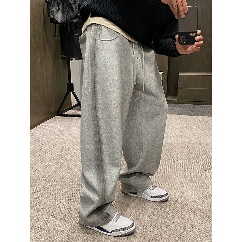 Oversized color-blocked fleece sweatpants