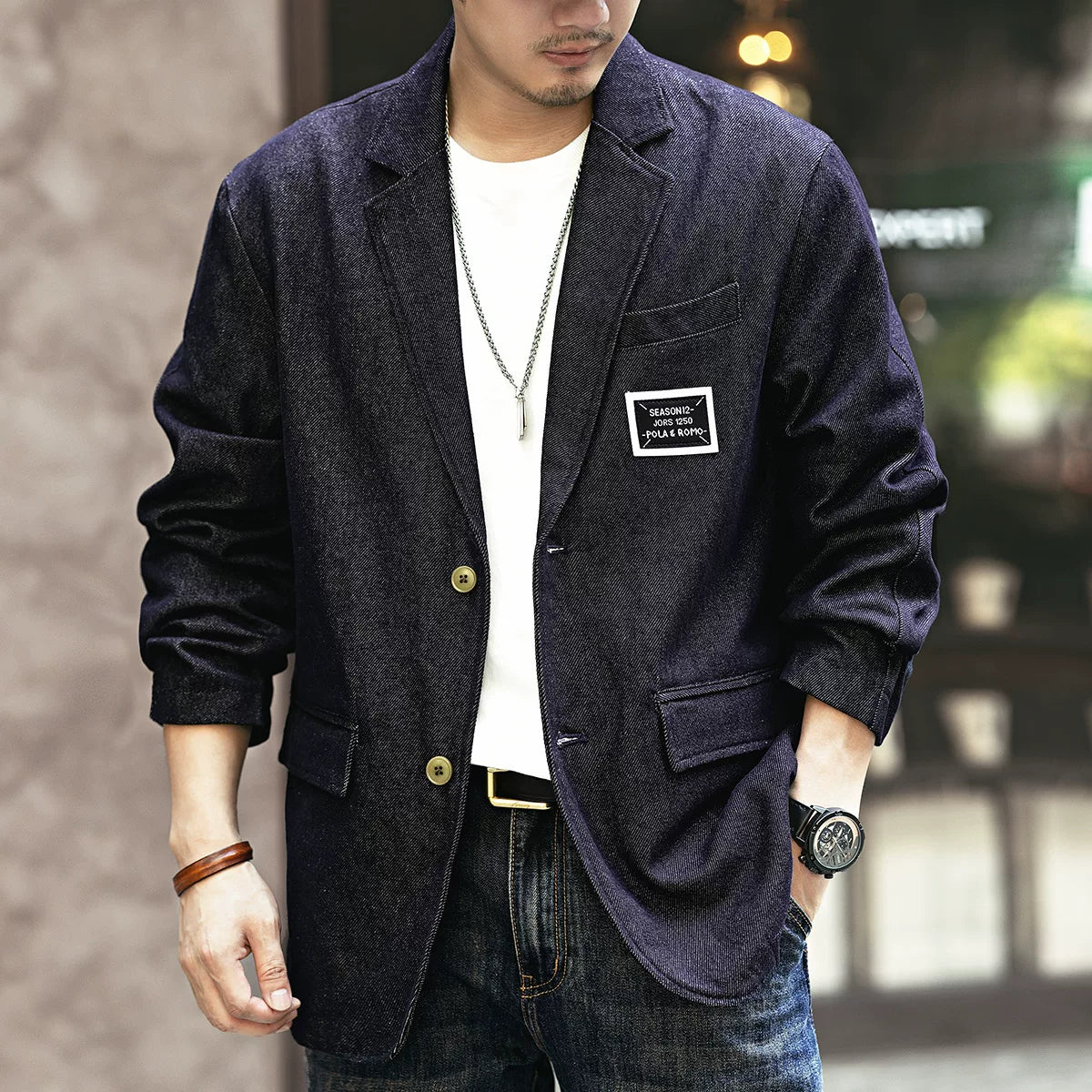 ヴィンテージブルーデニムブレザー