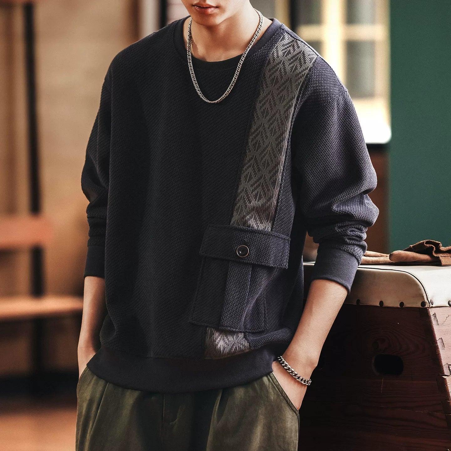 ヘビー ジャガード ニット セーター