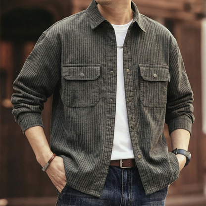 Retro Bamboo Print Overshirt