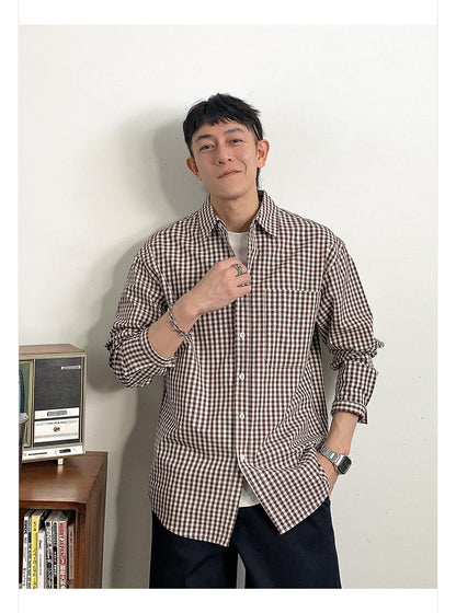 Oxford check long sleeve shirt