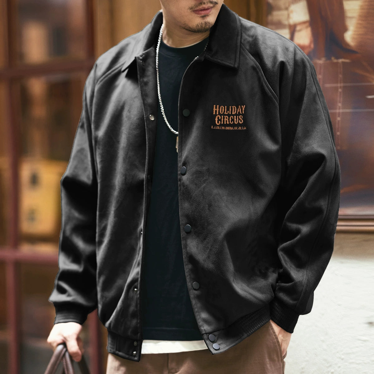 レトロスエードベースボールジャケット