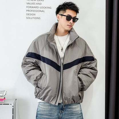 ダブルジップスタンドカラー ダウンジャケット