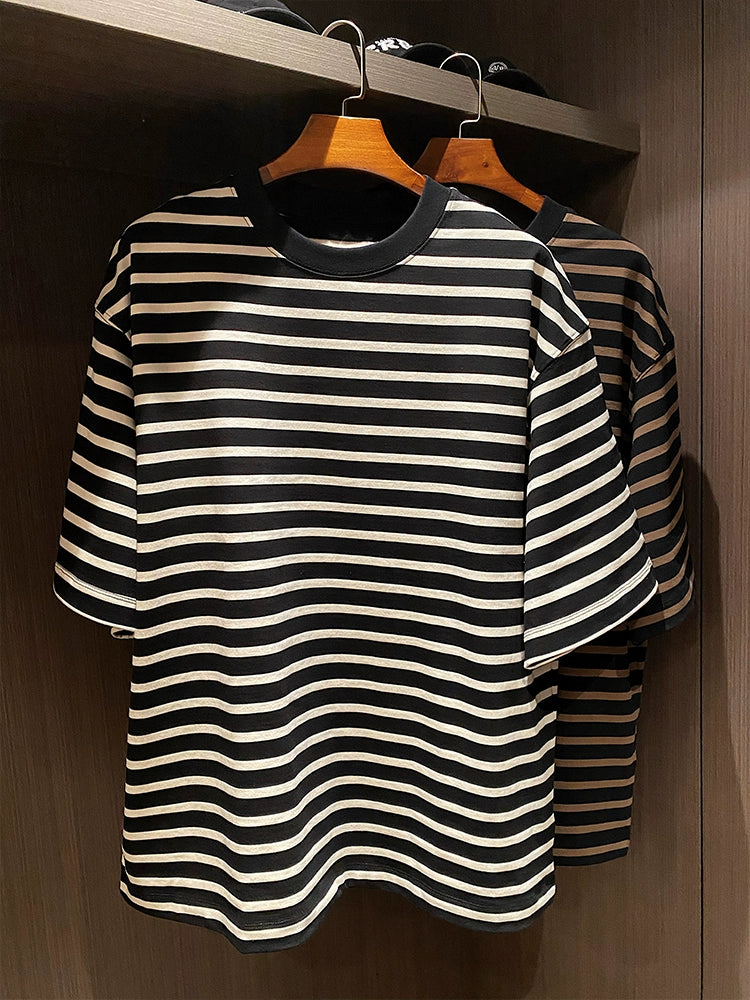 Black &amp; White Striped Couple Tee