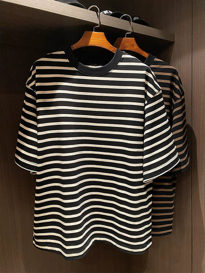 Black &amp; White Striped Couple Tee