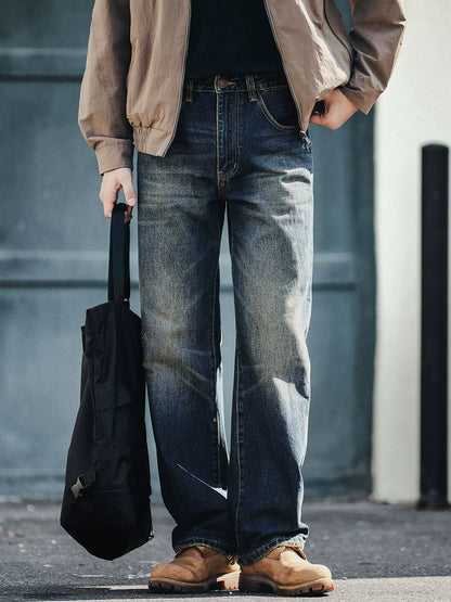 レトロブルーストレートジーンズ