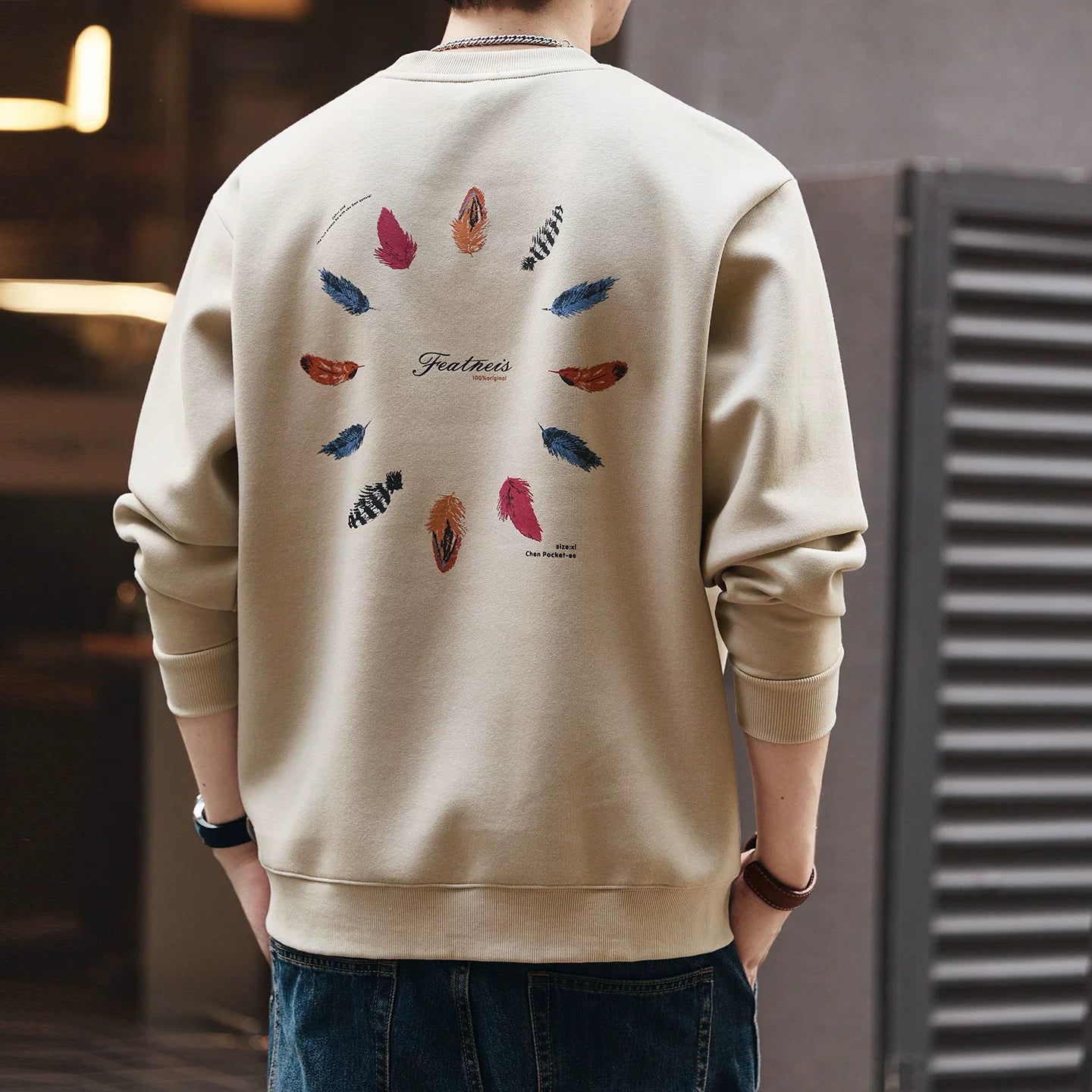 レトロフェザープリントセーター