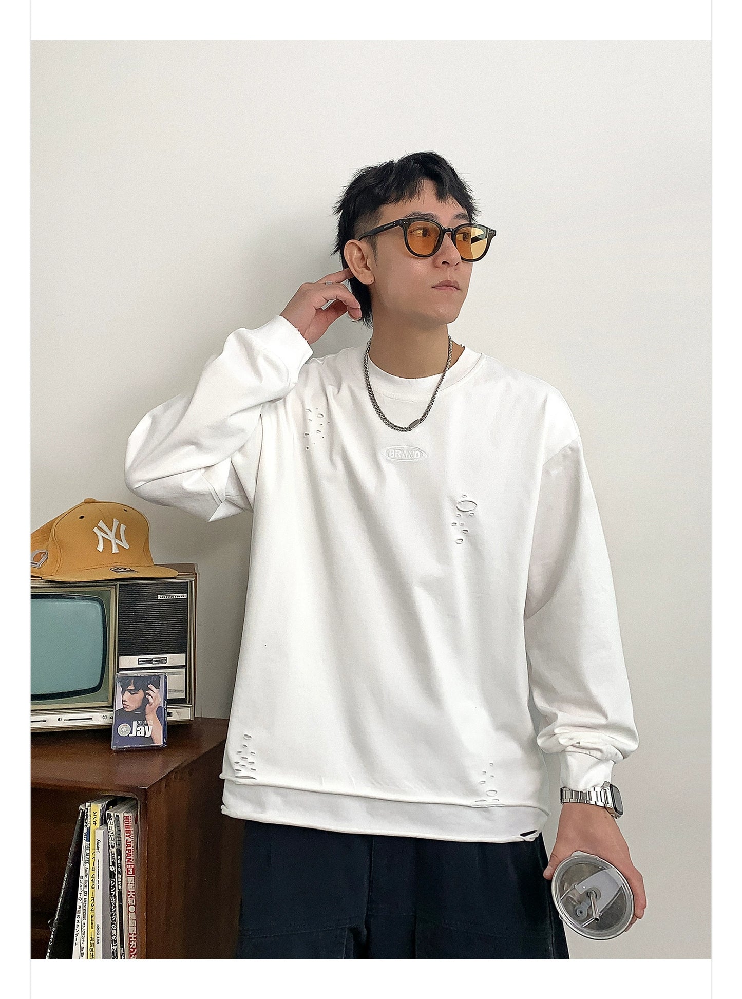 Breathable layered long sleeve T-shirt