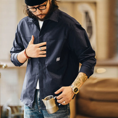 カジュアルロングスリーブワークシャツ