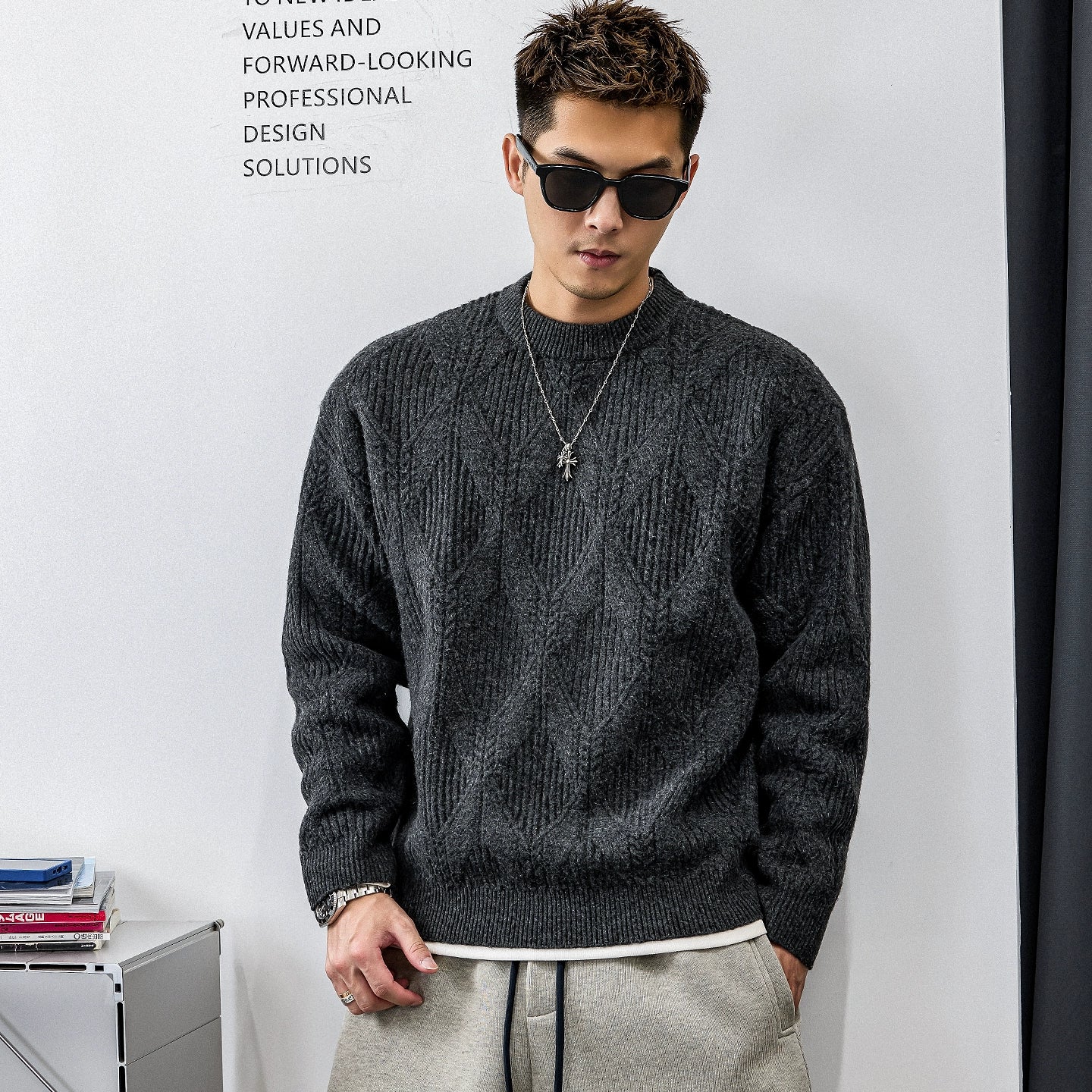 ツイストパターンニットジャンパー