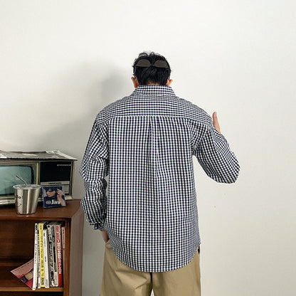 Oxford check long sleeve shirt