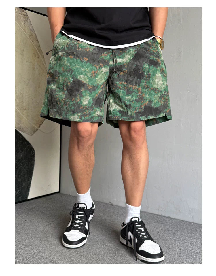 Quick-Dry Camouflage Fitness Shorts