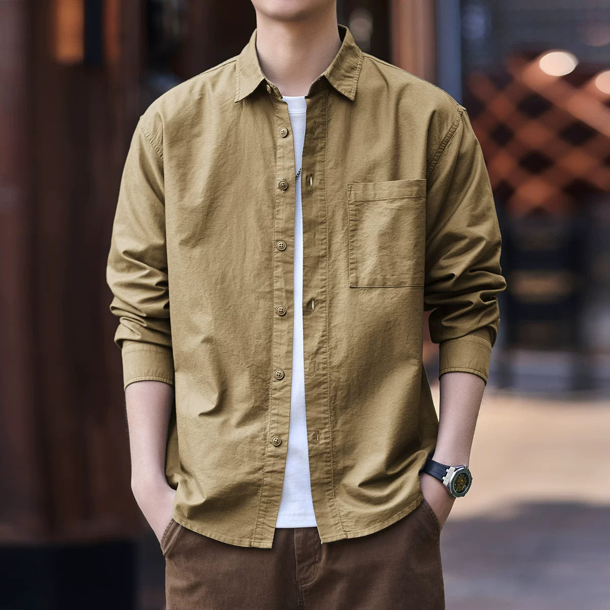 ブルーレトロワークウェアシャツ