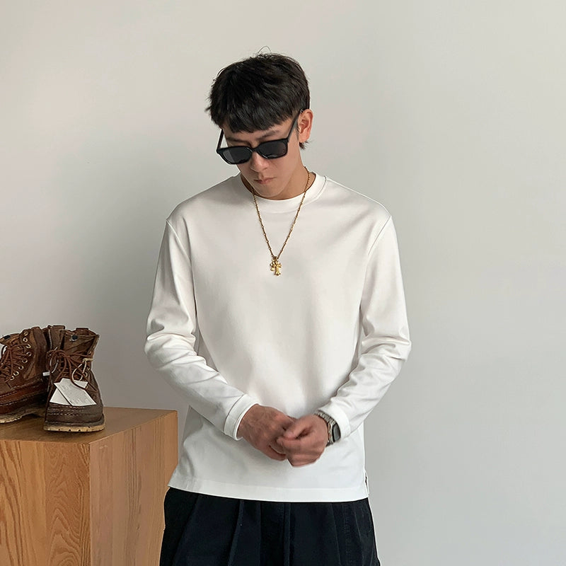 通気性綿ロングスリーブTシャツ