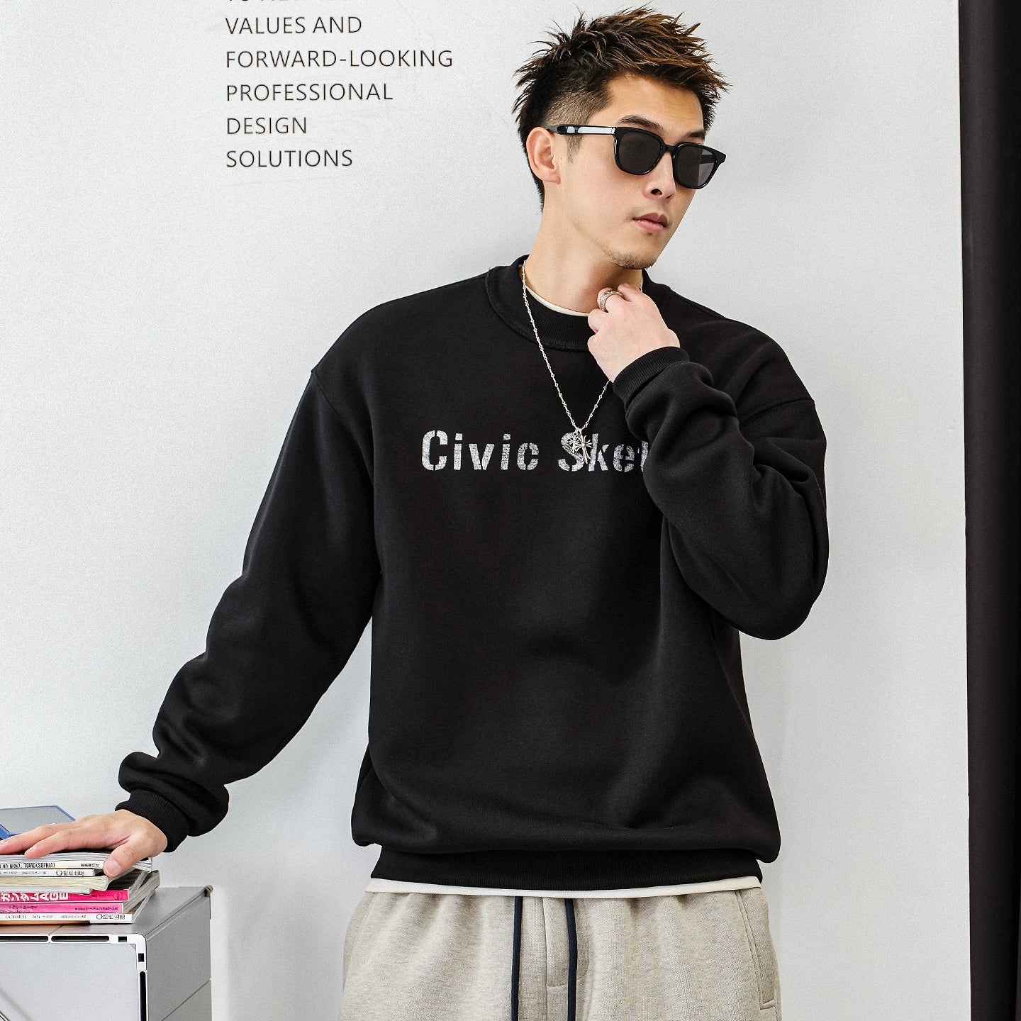 Casual fleece sweater