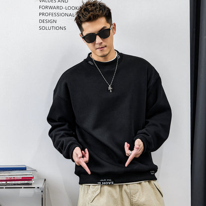 スタイリッシュ刺繍コットンセーター