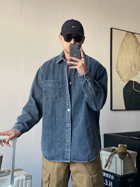 Vintage Denim Streetwear Shirt