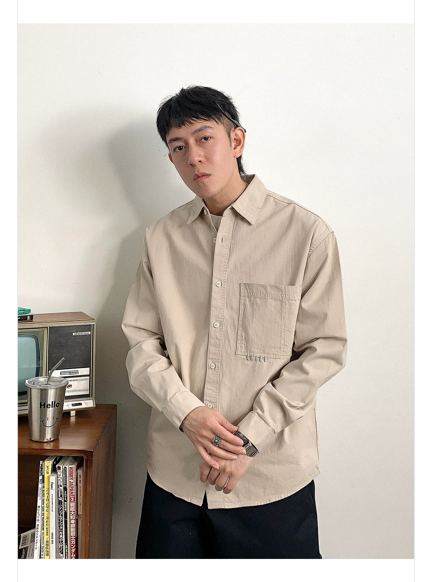 Casual cotton long sleeve shirt