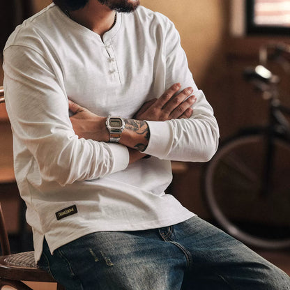 レトロカジュアルロングスリーブTシャツ