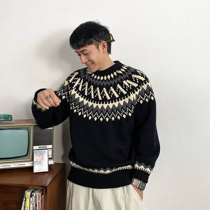 Retro Fair Isle Knit Sweater