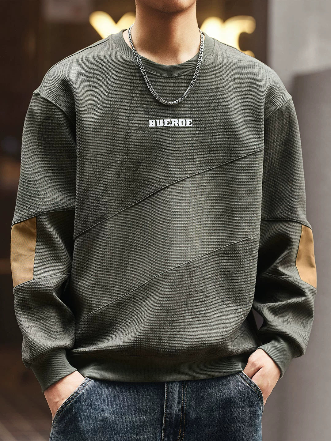 ブルーヘビーウェイトフリースセーター