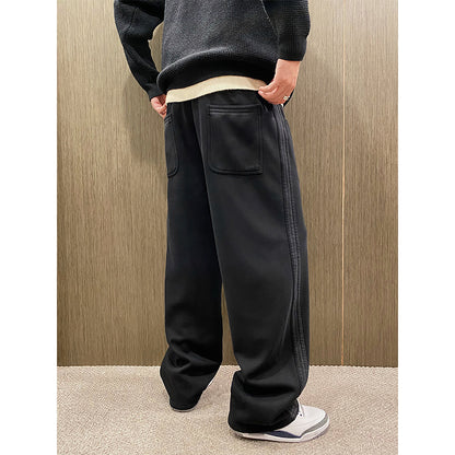 Oversized color-blocked fleece sweatpants