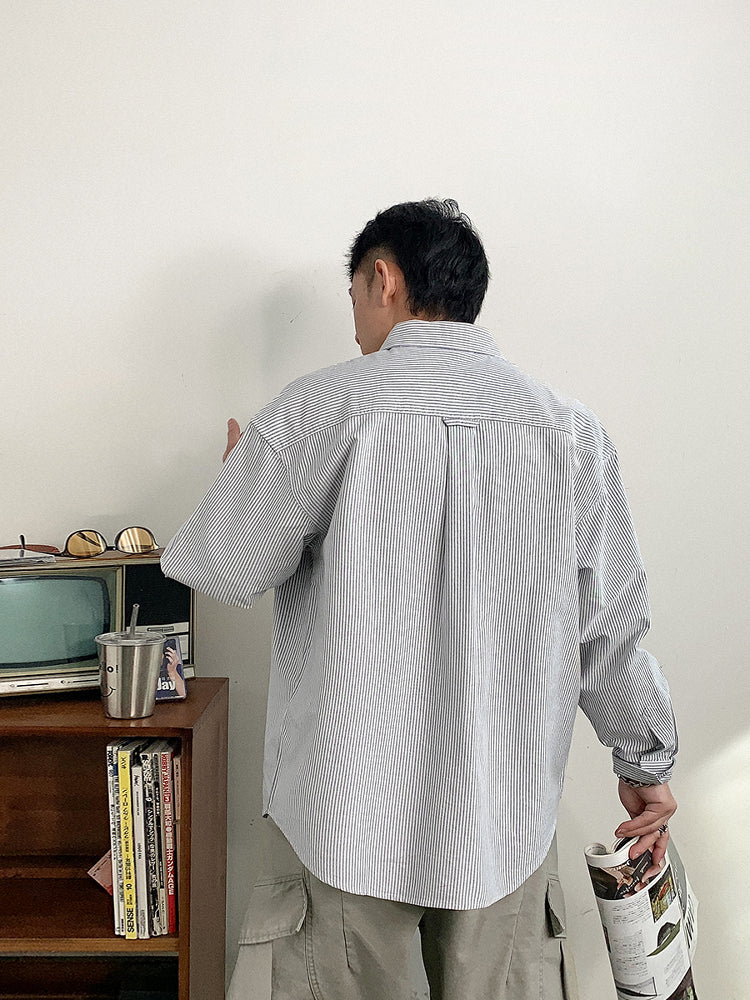 Trendy striped long sleeve shirt