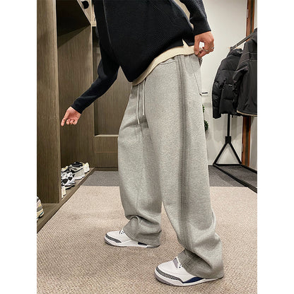 Oversized color-blocked fleece sweatpants