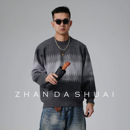 Color Block Round Neck Sweater