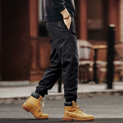 Retro Color Block Work Pants