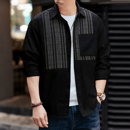 レトロストライプ　カジュアルシャツ