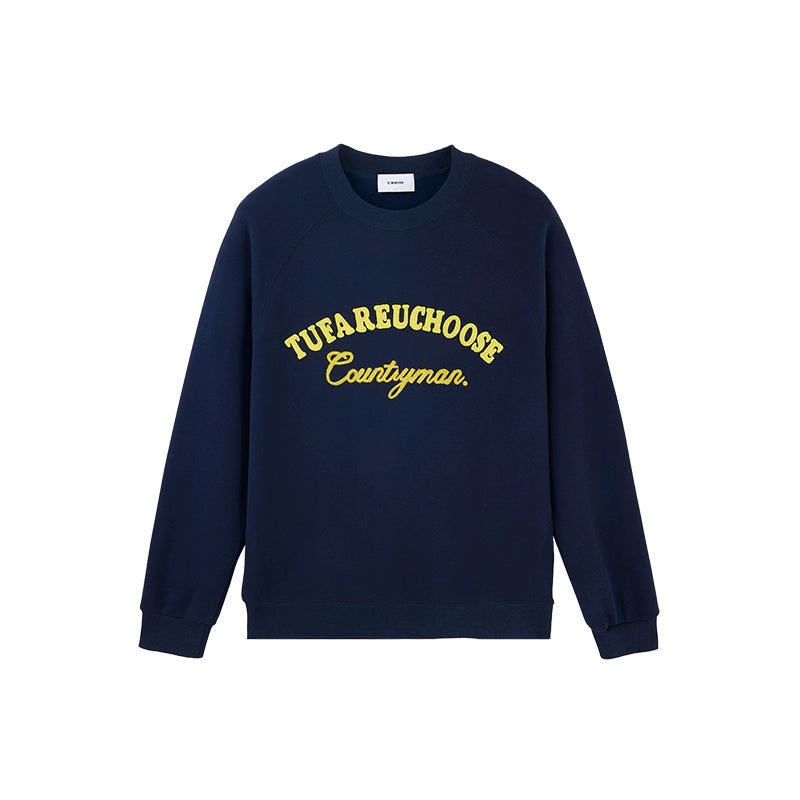 Casual fleece embroidered sweatshirt