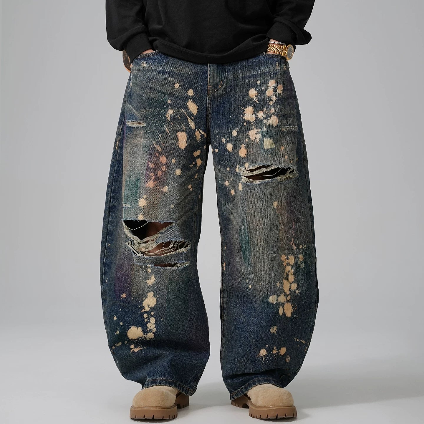 ヴィンテージ グラフィティ ワイドジーンズ