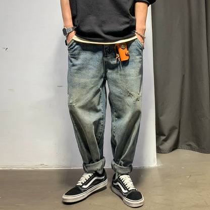 レトロヒップホップストレートパンツ