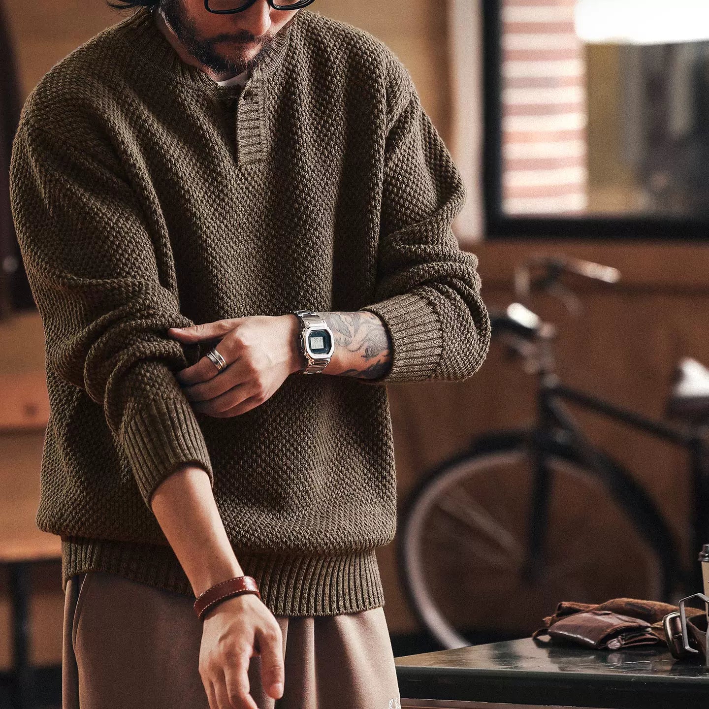 ヘビーウェイト ヘンリー ニット セーター