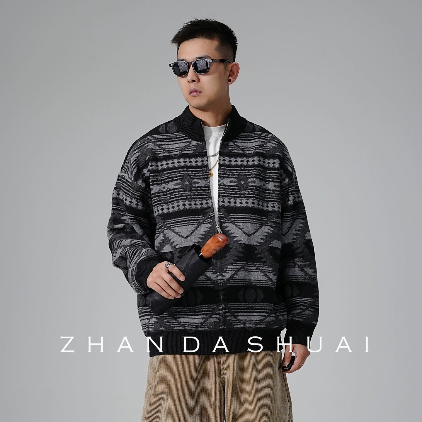 Heavyweight knit cardigan