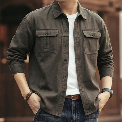 Retro Bamboo Print Overshirt