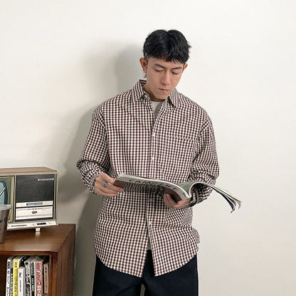 Oxford check long sleeve shirt