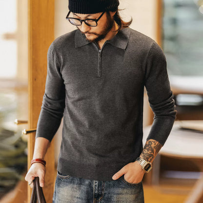 スリムフィットポロセーター