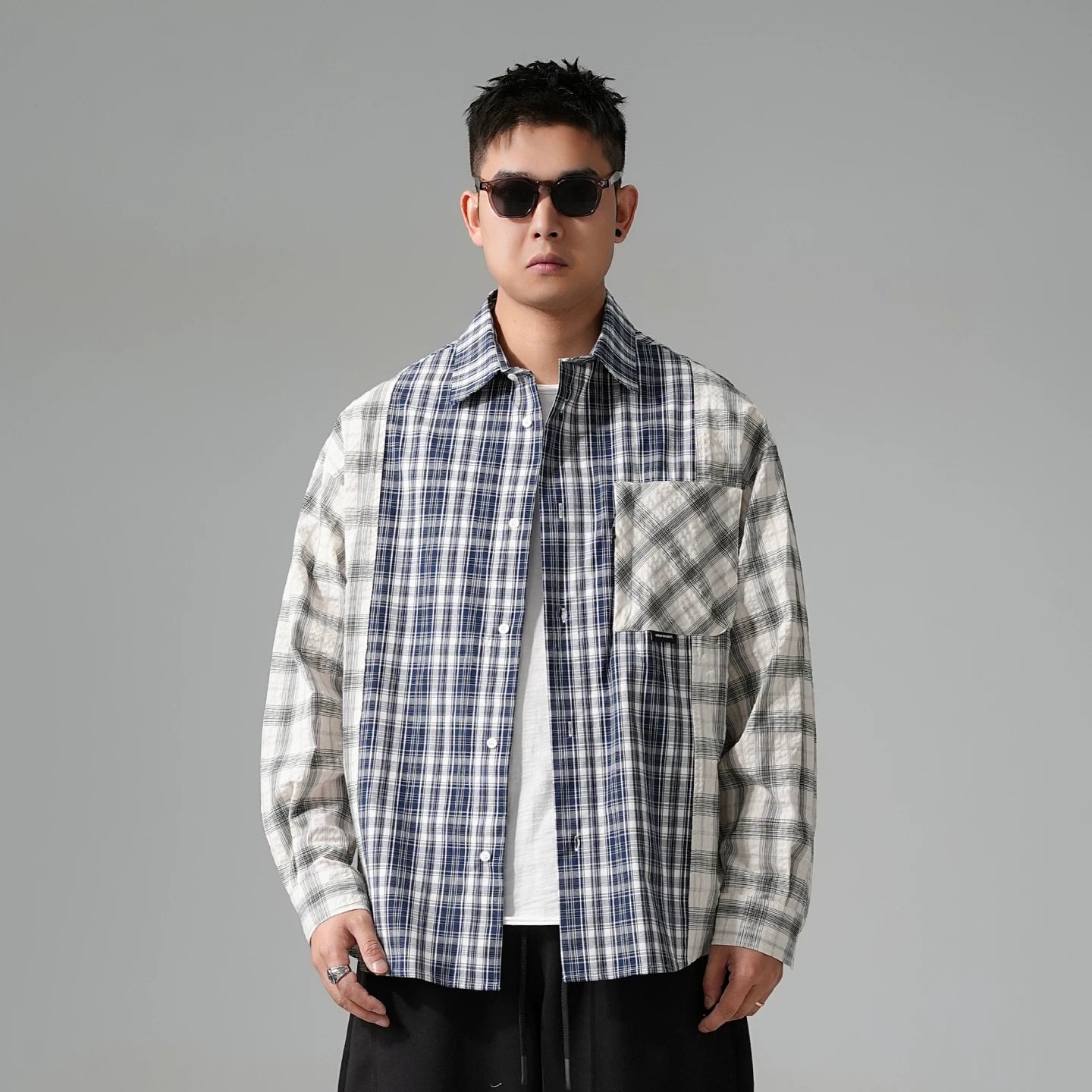 レトロ チェック柄シャツジャケット