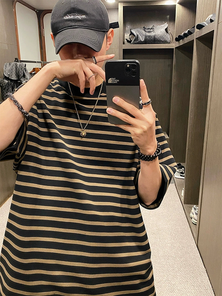 Black &amp; White Striped Couple Tee
